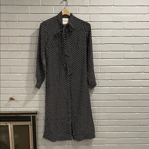 Crida Milano Black and White Polka Dot Midi Dress